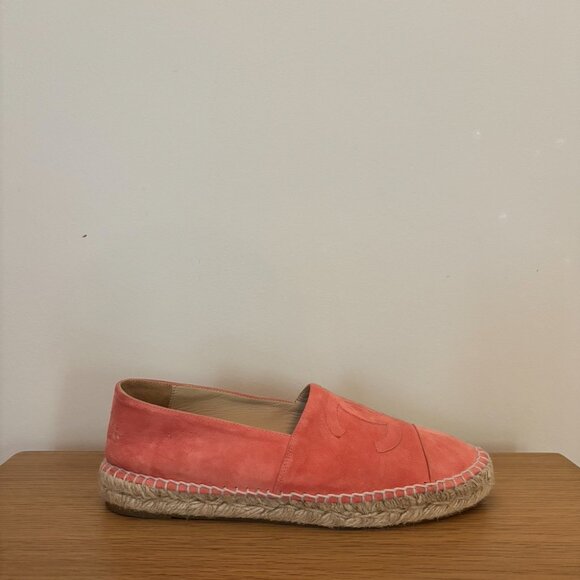 Pink Chanel Interlocking CC Logo Suede Espadrilles Size 39 EU - Picture 2 of 4